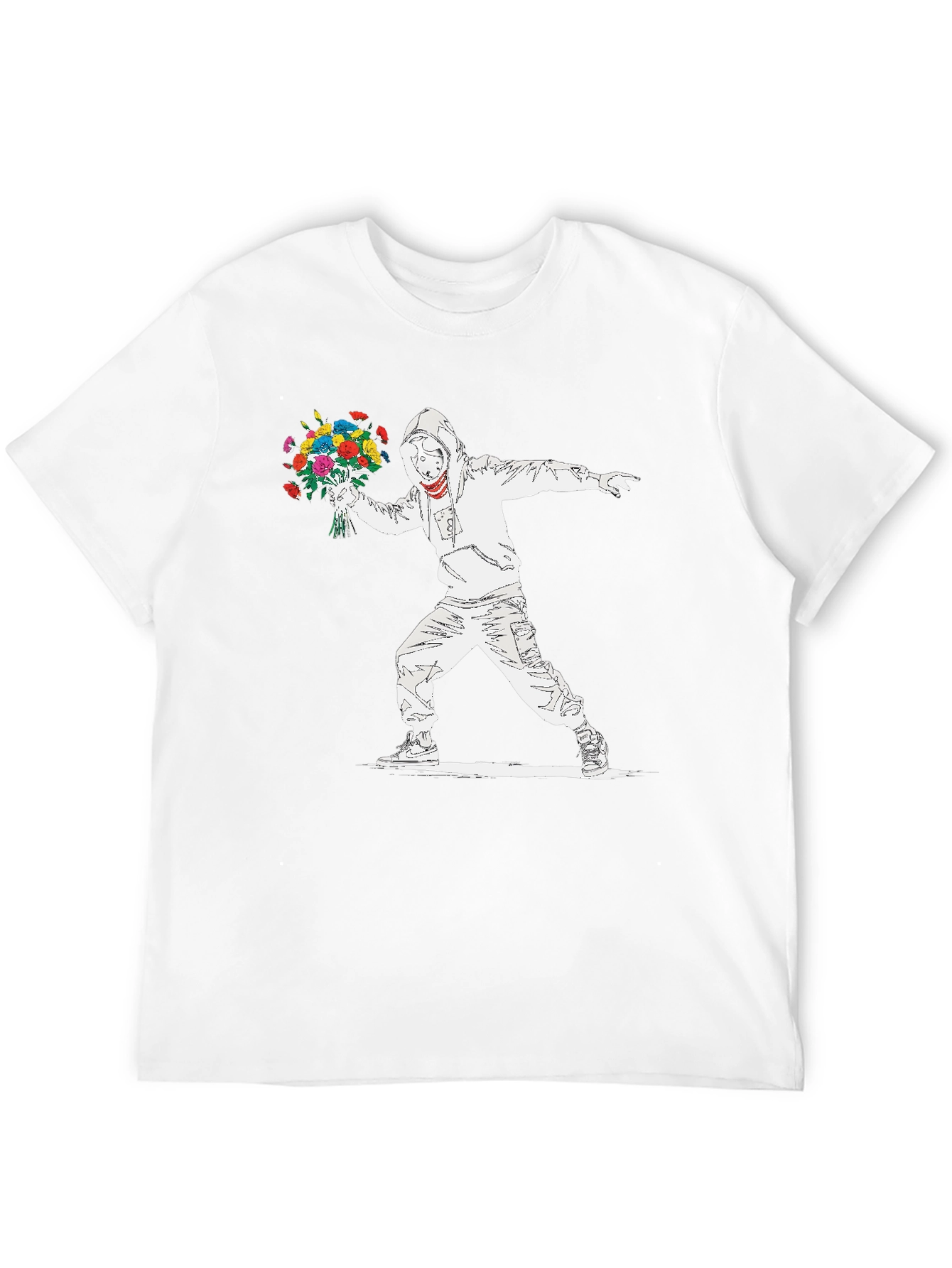 Banksy Flower Bomber T-Shirt - Street Art Graphic Tee