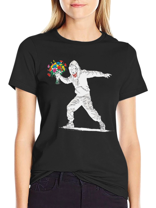 Banksy Flower Bomber T-Shirt - Street Art Graphic Tee