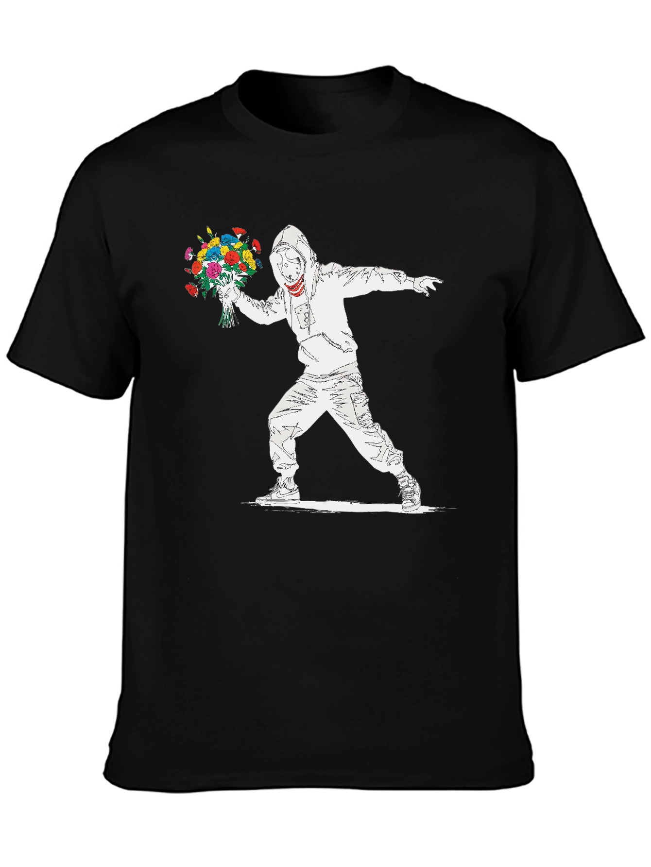 Banksy Flower Bomber T-Shirt - Street Art Graphic Tee