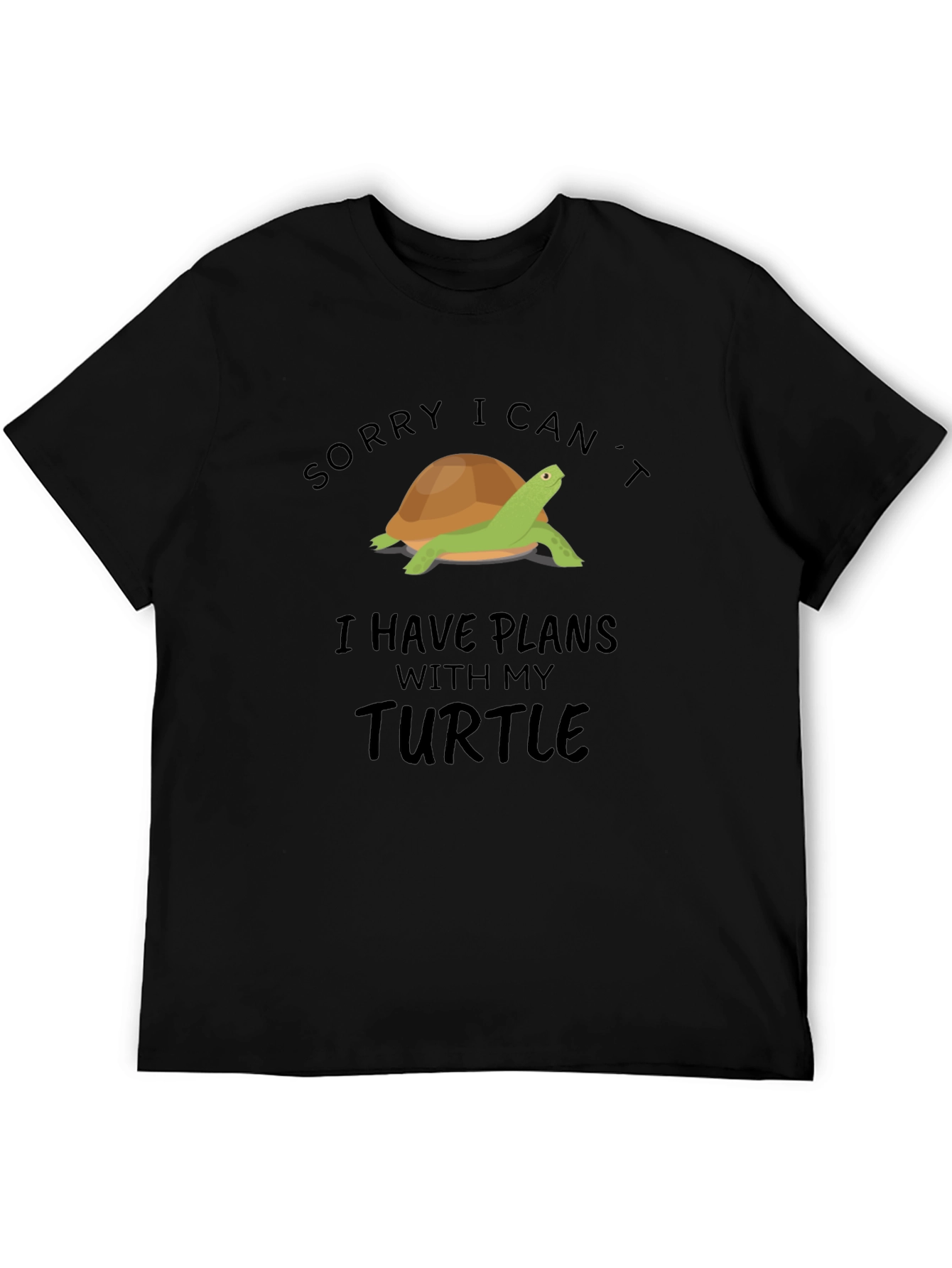 Turtle Plans Graphic Tee - Black Cotton T-Shirt
