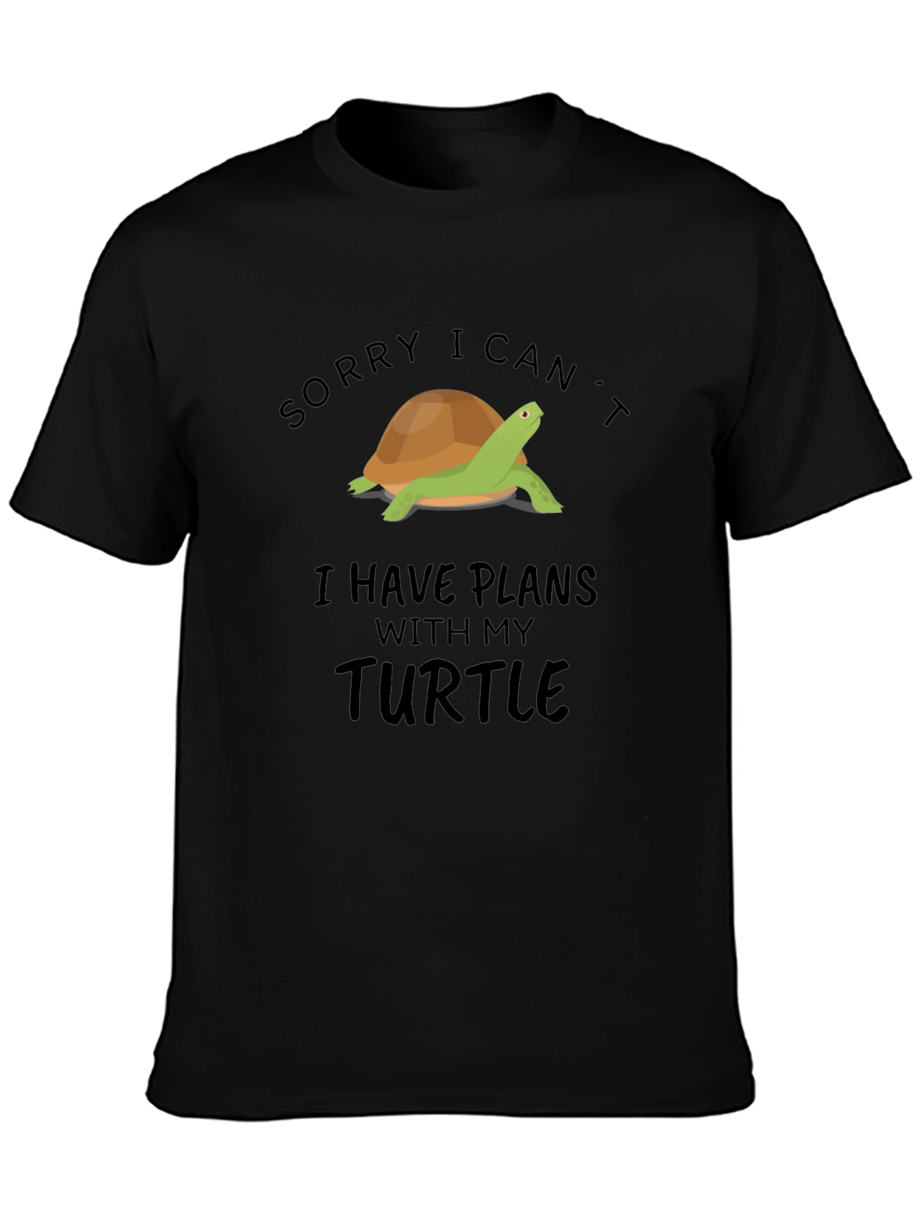 Turtle Plans Graphic Tee - Black Cotton T-Shirt