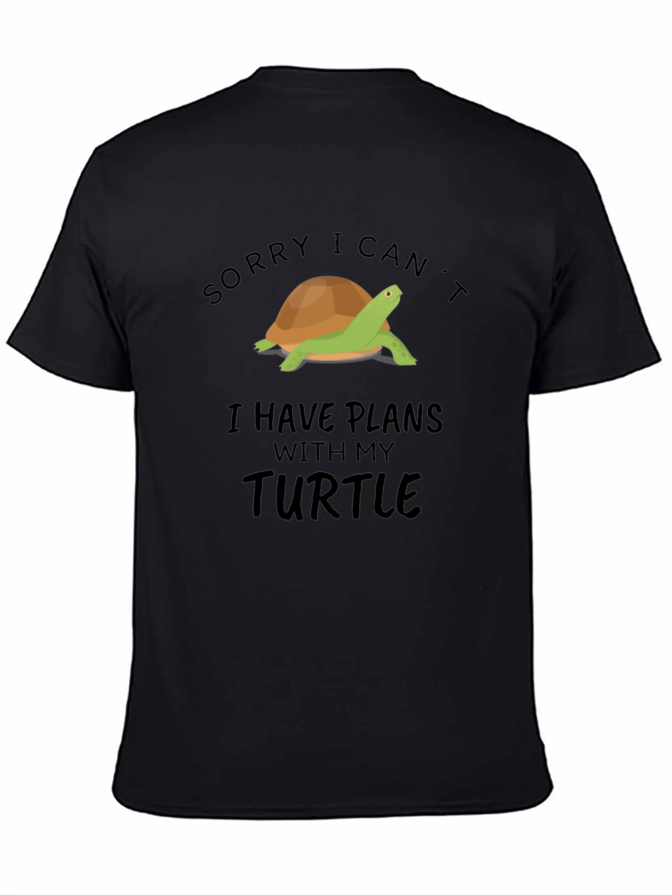 Turtle Plans Graphic Tee - Black Cotton T-Shirt