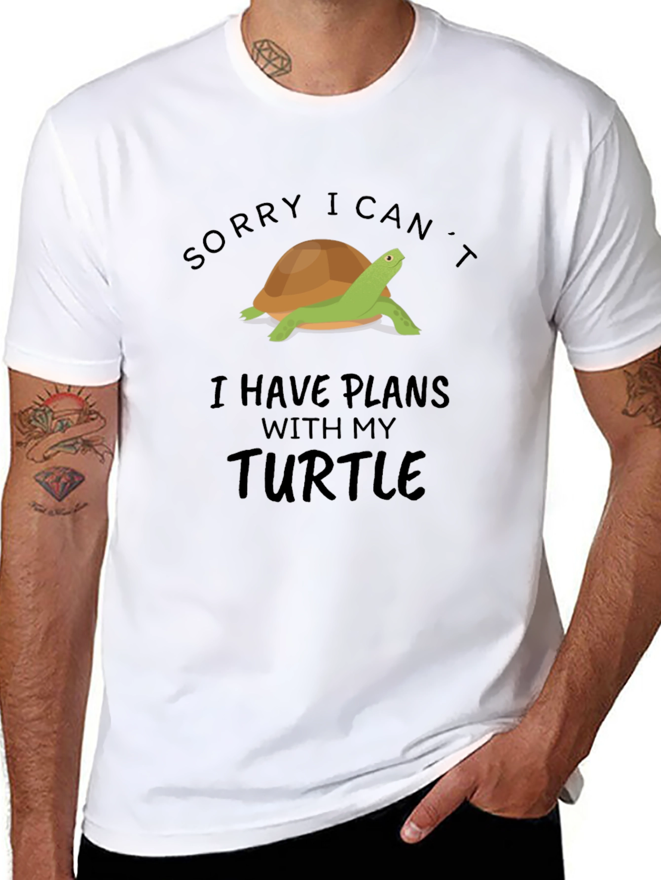 Turtle Plans Graphic Tee - Black Cotton T-Shirt