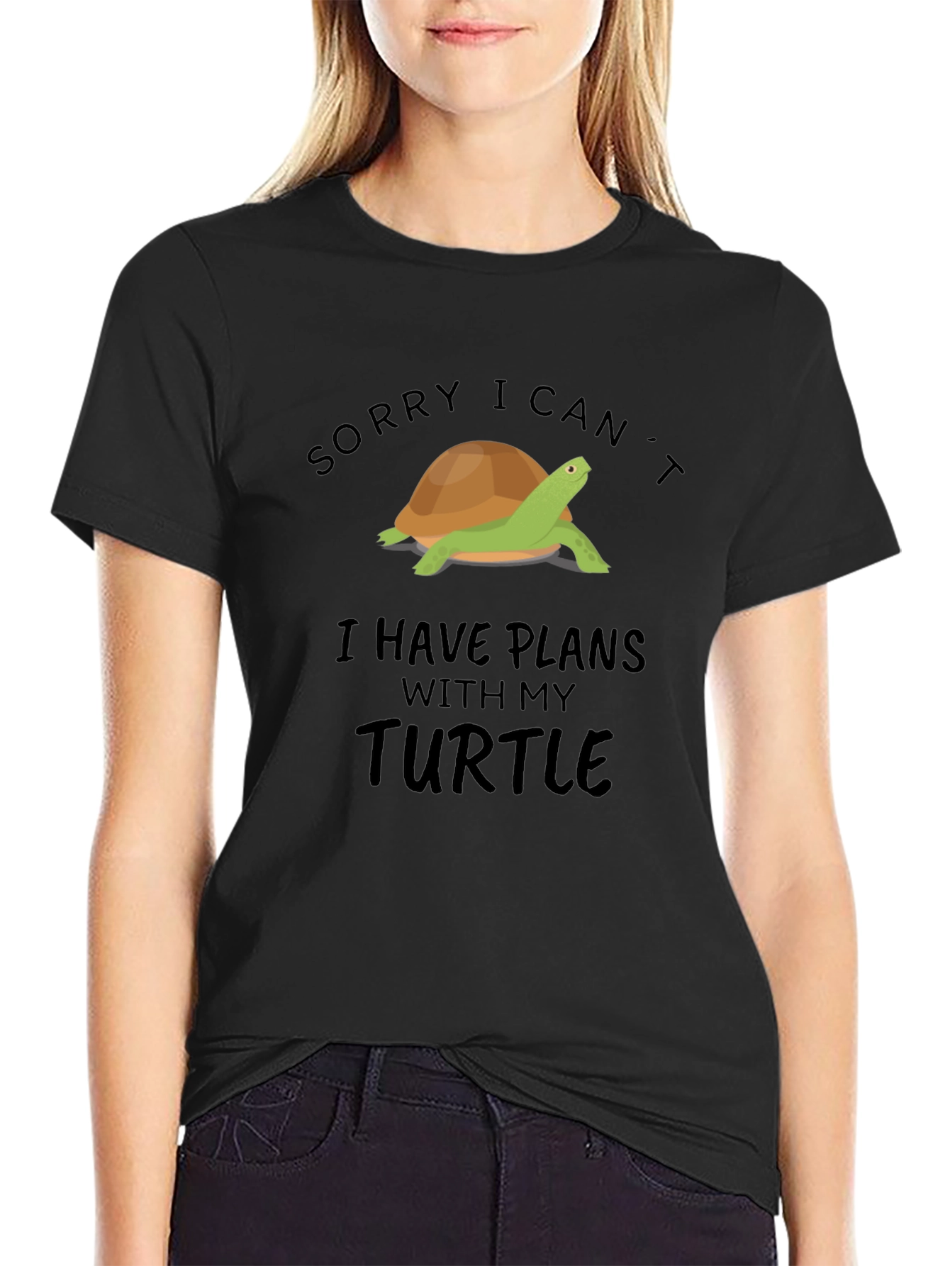 Turtle Plans Graphic Tee - Black Cotton T-Shirt