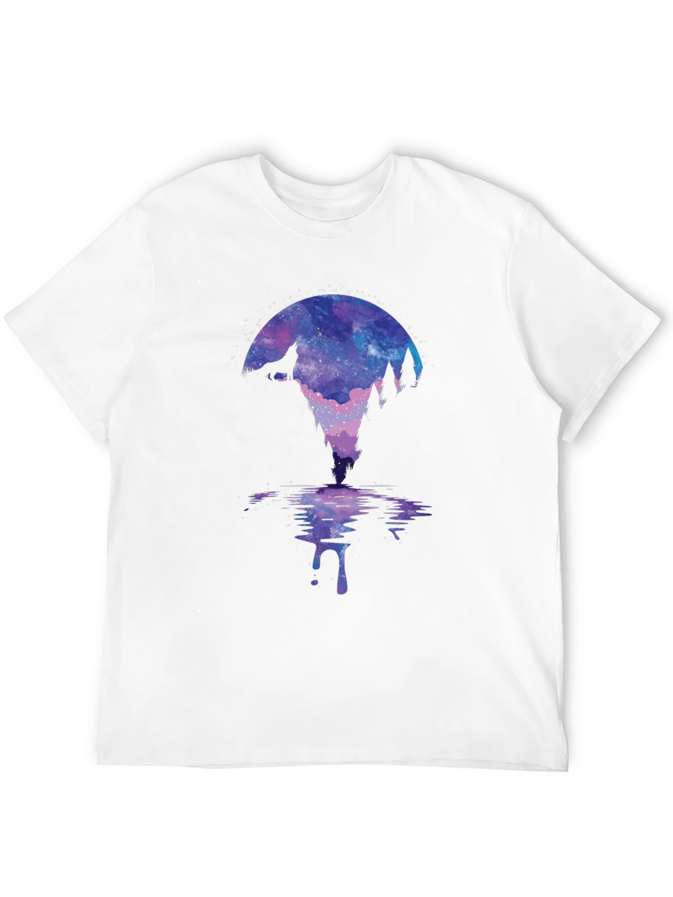 Wolf Galaxy Print Black T-Shirt