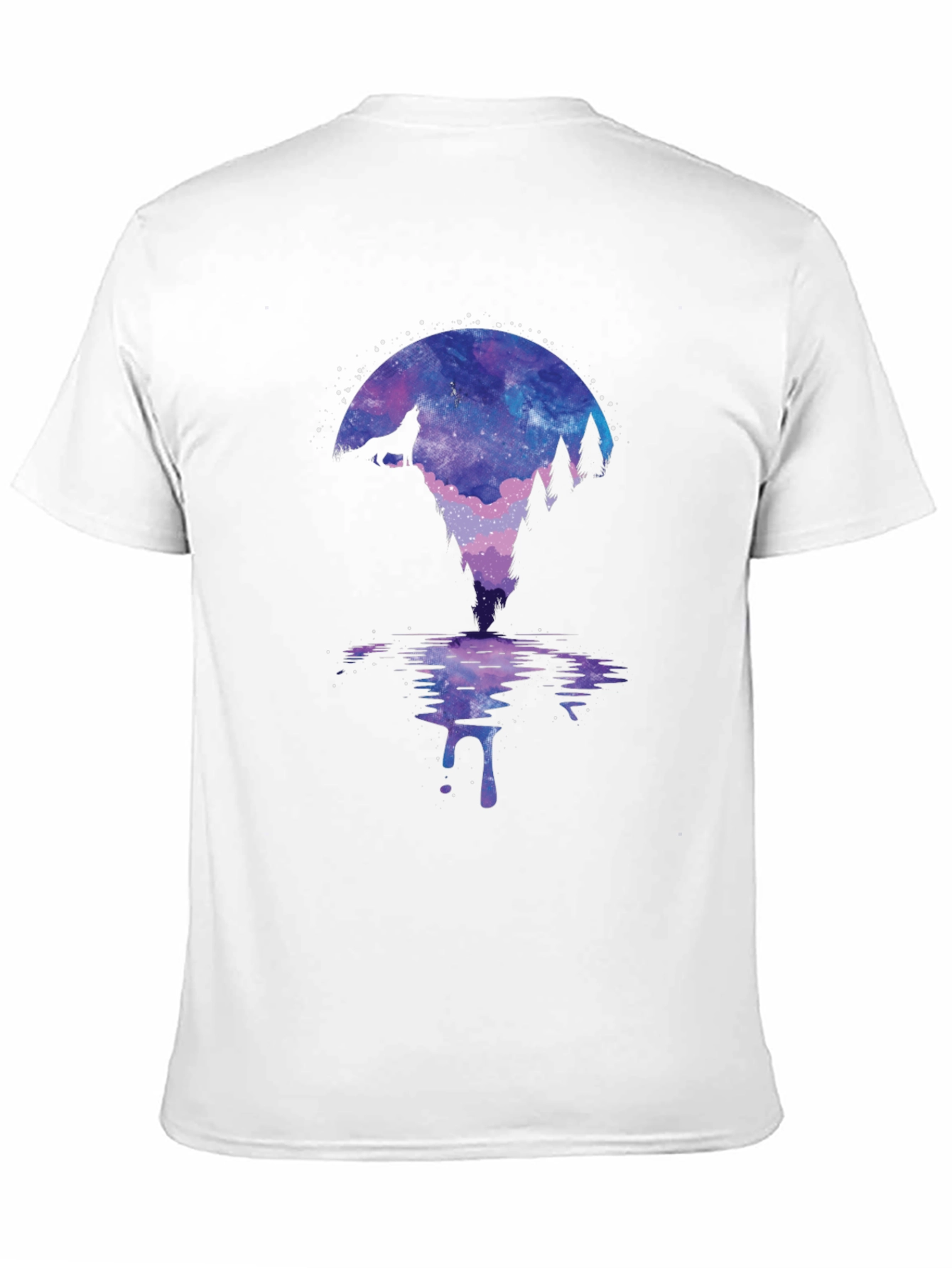 Wolf Galaxy Print Black T-Shirt