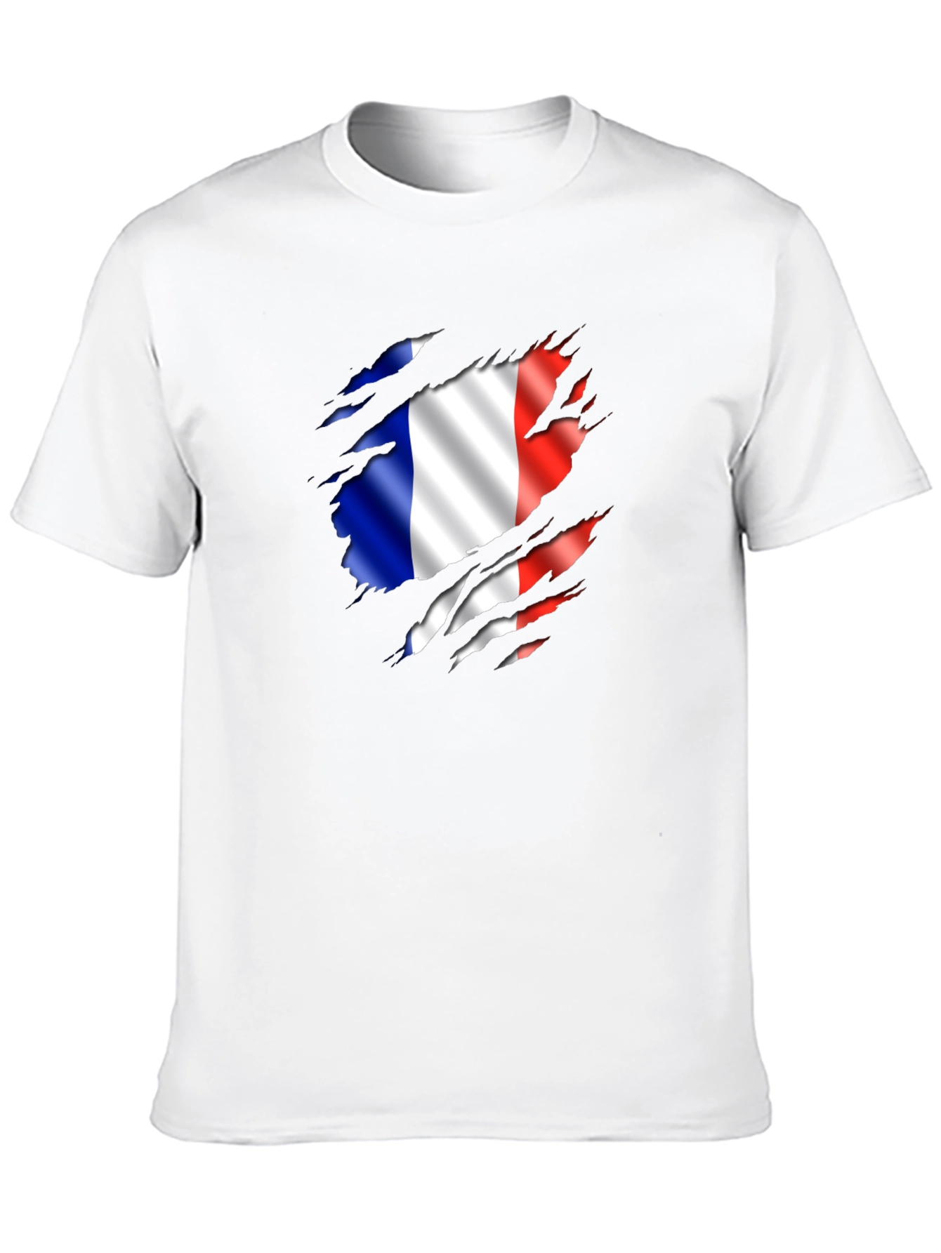 French Flag Ripped T-Shirt - France Pride Tee