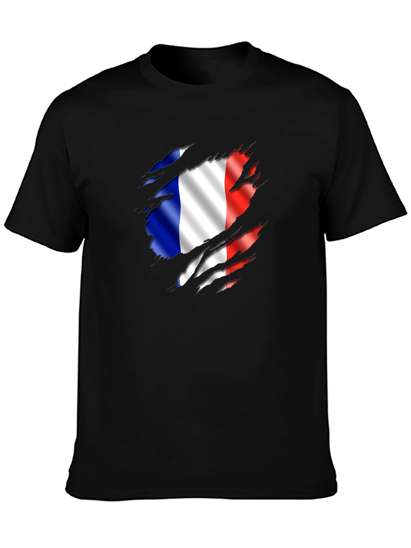 French Flag Ripped T-Shirt - France Pride Tee