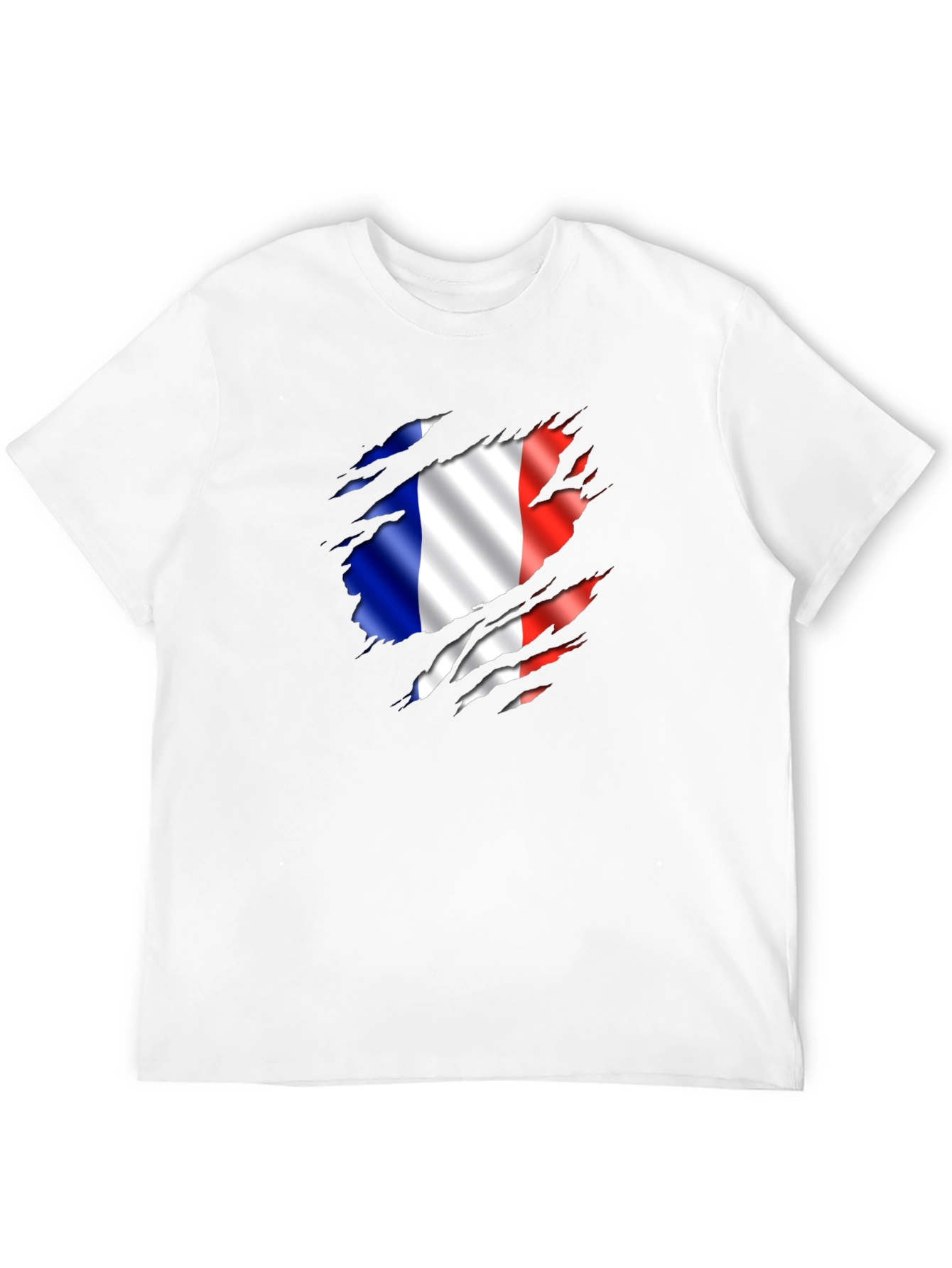 French Flag Ripped T-Shirt - France Pride Tee