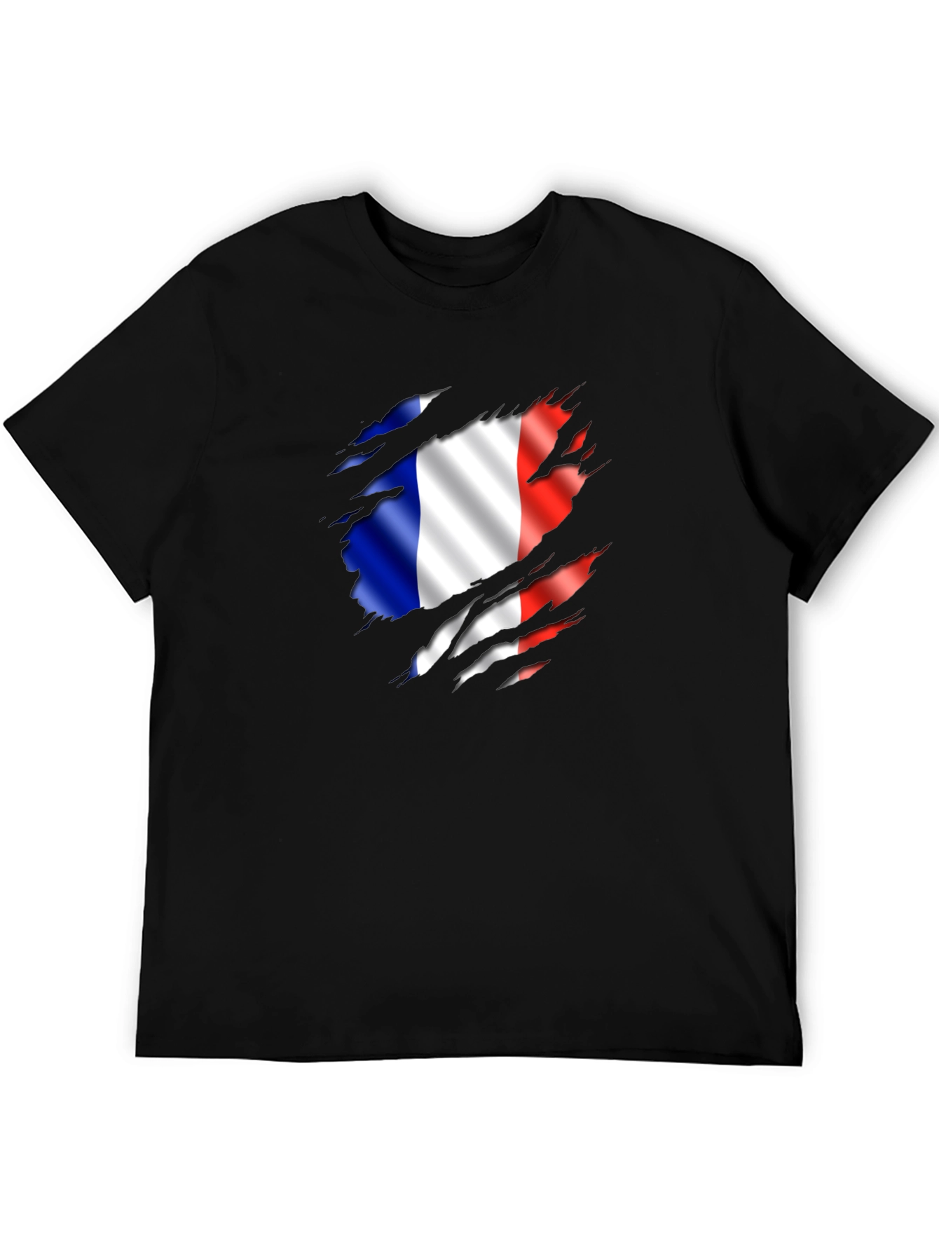 French Flag Ripped T-Shirt - France Pride Tee