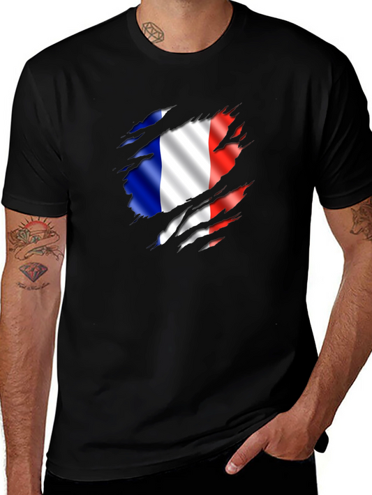 French Flag Ripped T-Shirt - France Pride Tee