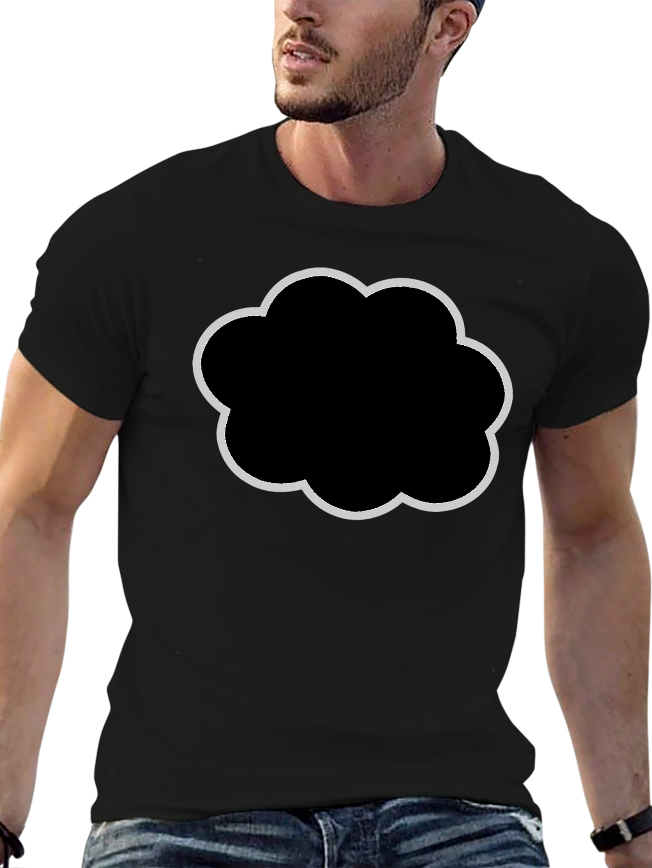 Cloud Graphic Black T-Shirt - Stylish & Comfortable