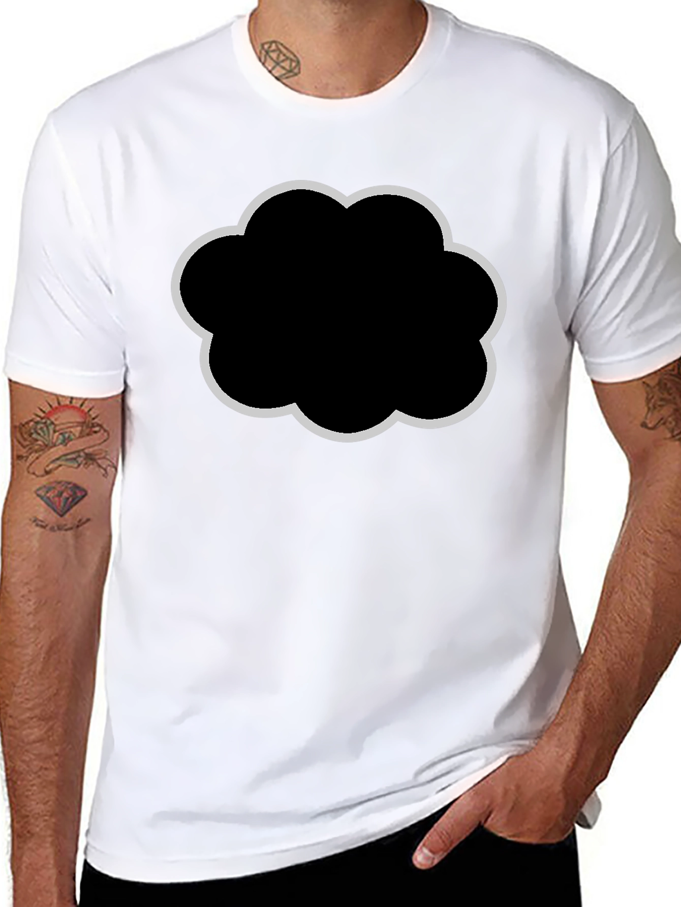 Cloud Graphic Black T-Shirt - Stylish & Comfortable