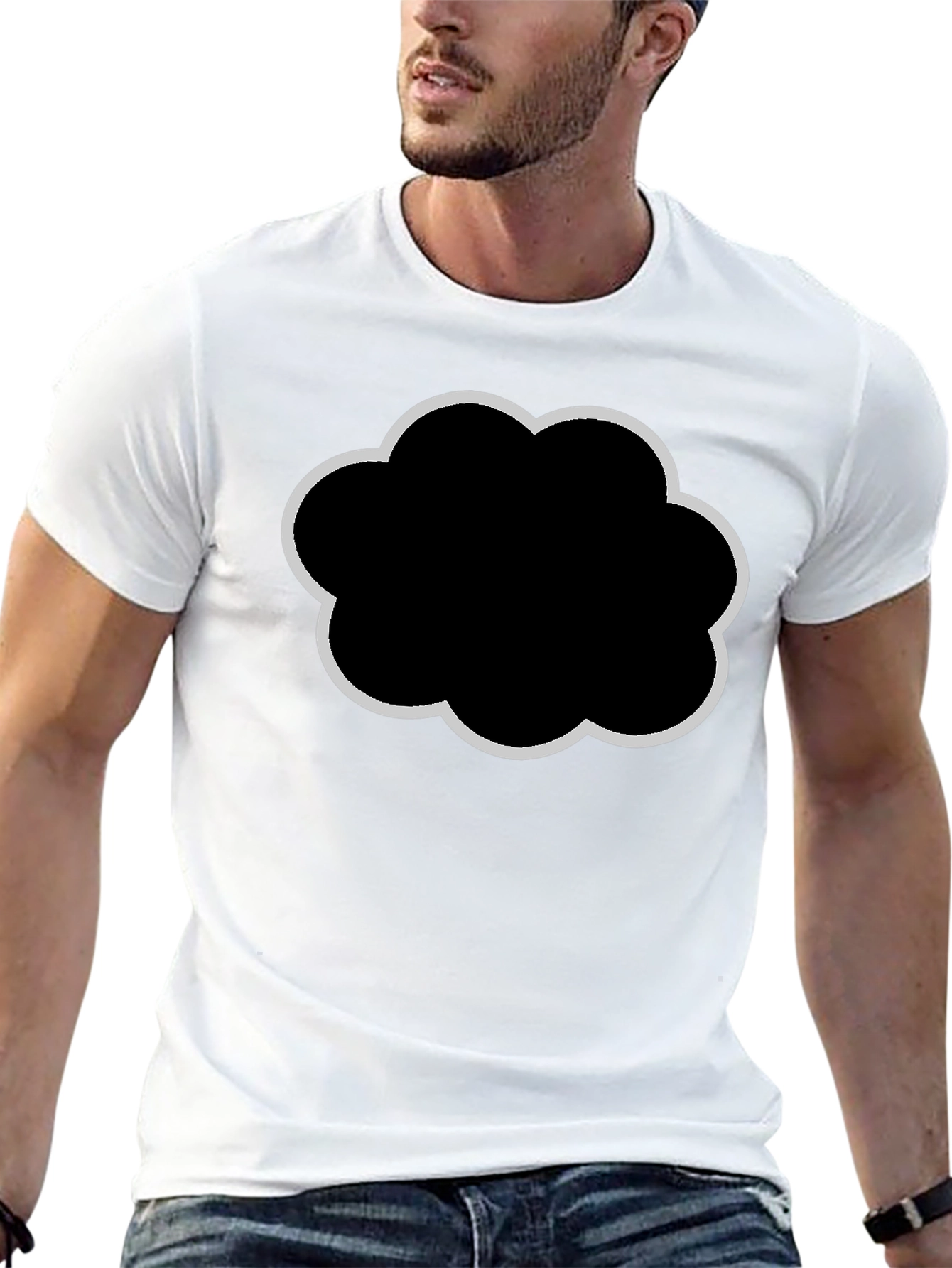 Cloud Graphic Black T-Shirt - Stylish & Comfortable
