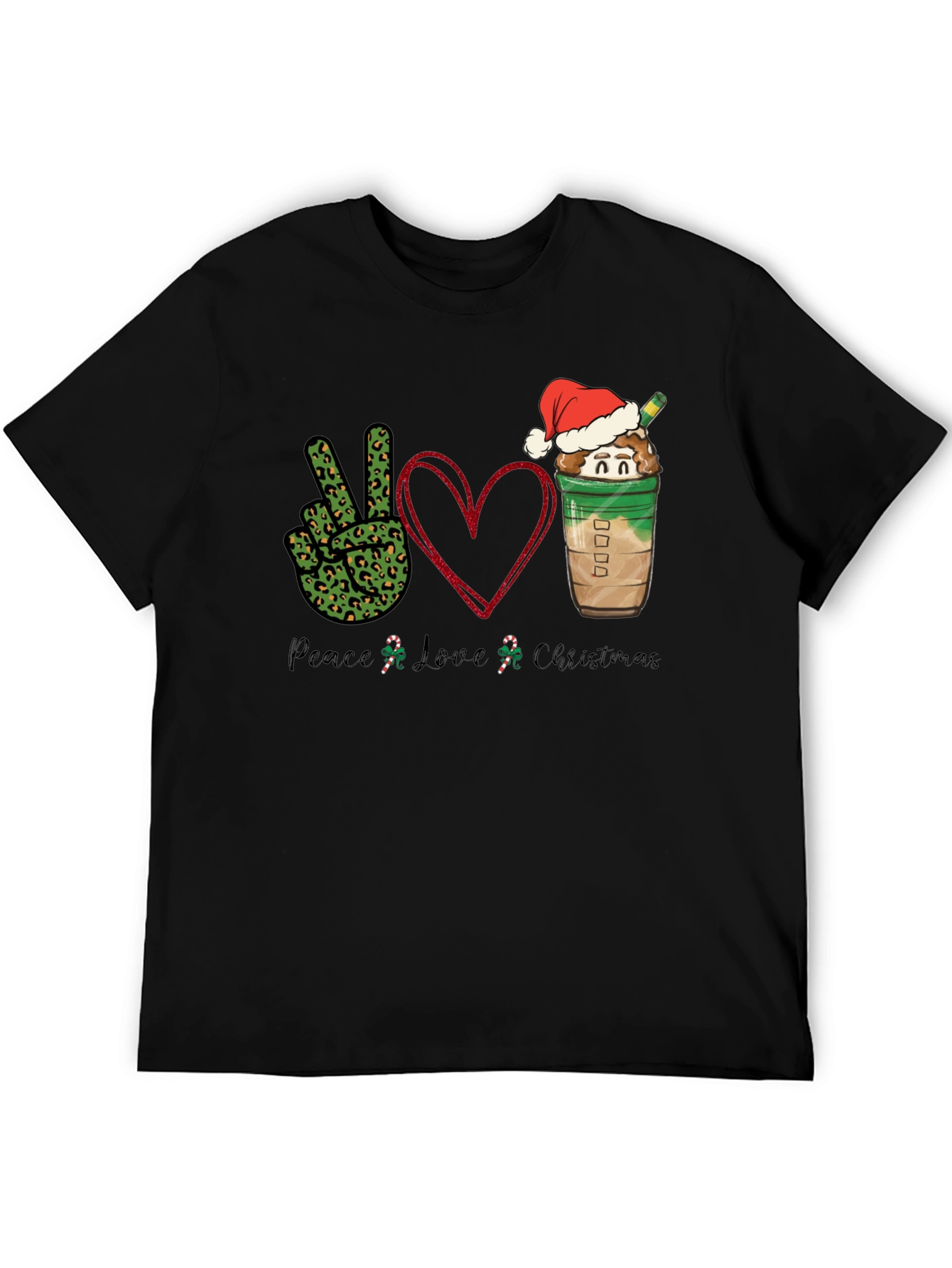 Peace Love Christmas T-Shirt Holiday Festive Wear