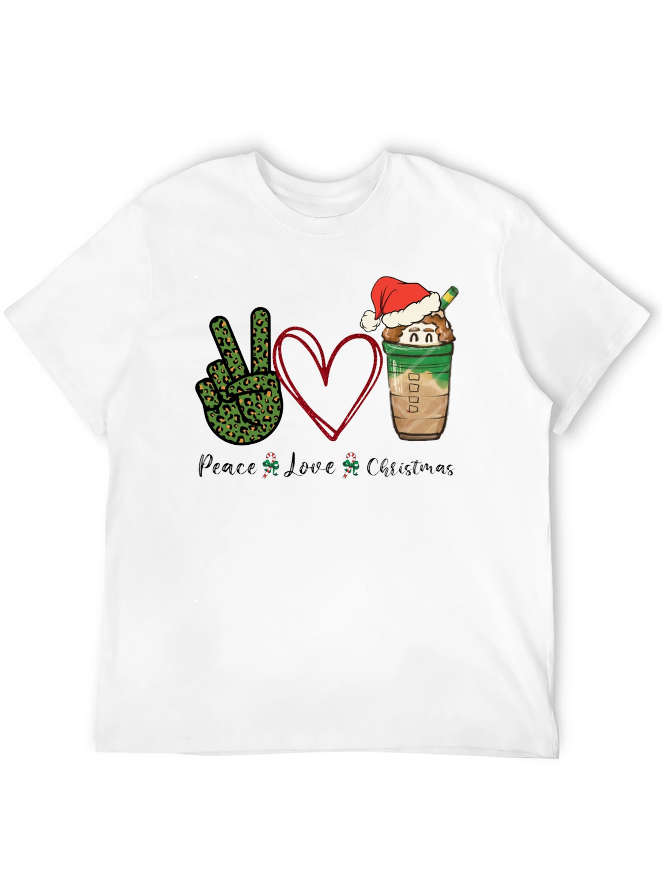 Peace Love Christmas T-Shirt Holiday Festive Wear