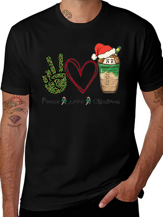 Peace Love Christmas T-Shirt Holiday Festive Wear