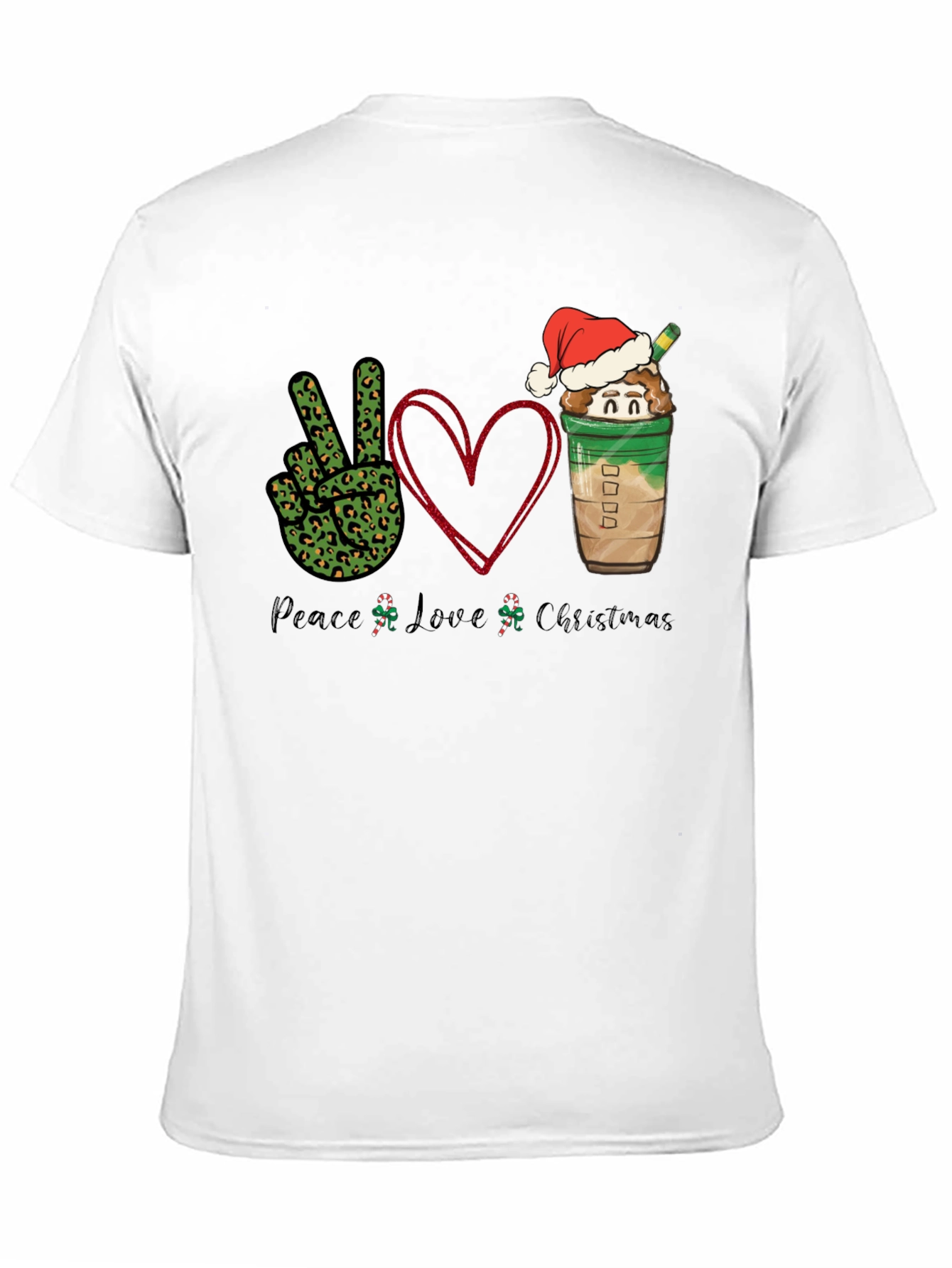Peace Love Christmas T-Shirt Holiday Festive Wear