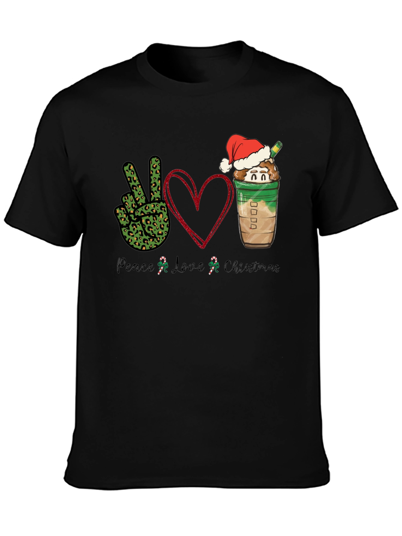 Peace Love Christmas T-Shirt Holiday Festive Wear