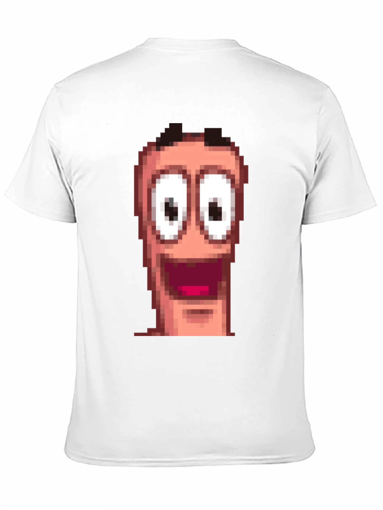 Pixel Worm Face Black T-Shirt