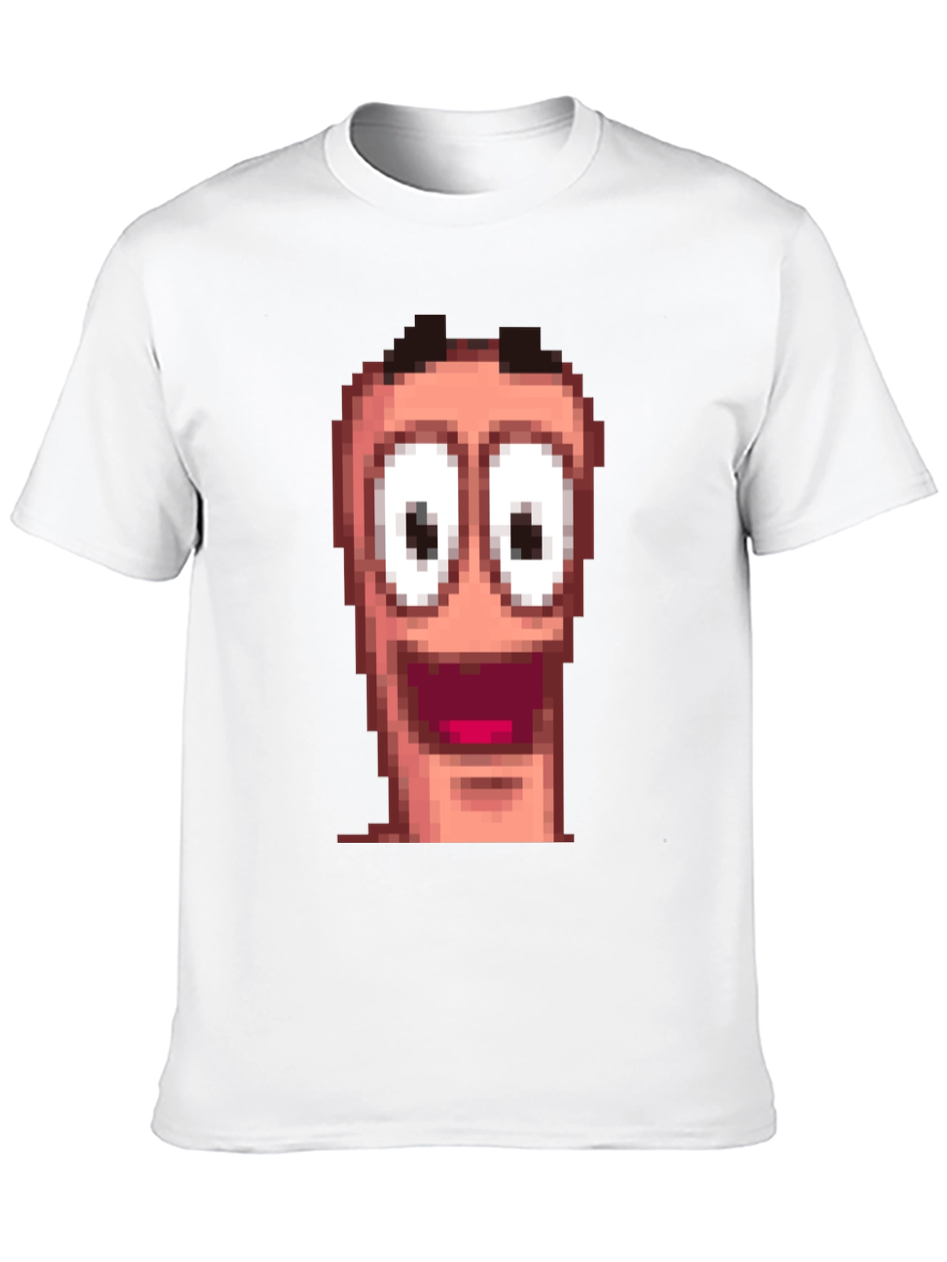 Pixel Worm Face Black T-Shirt
