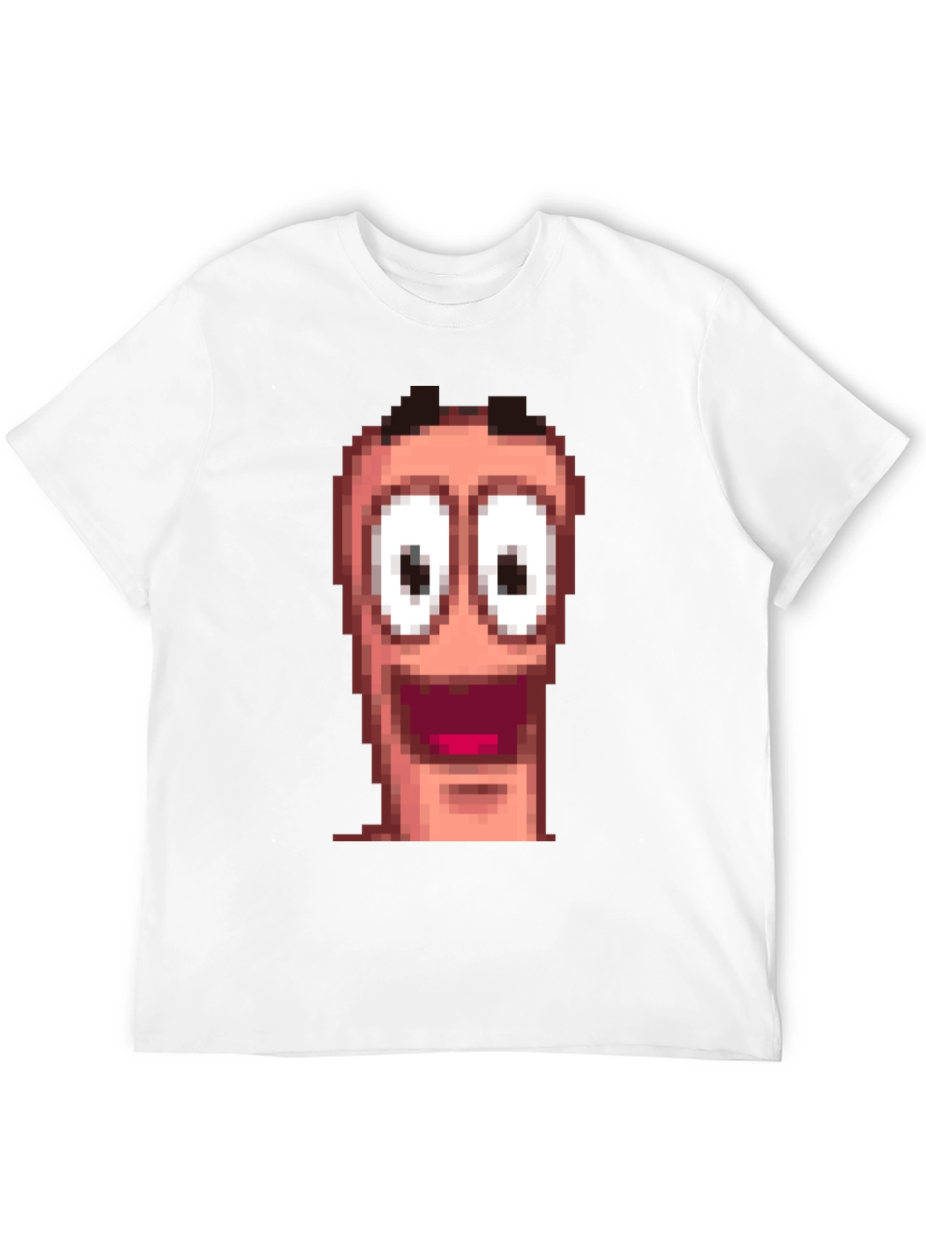 Pixel Worm Face Black T-Shirt