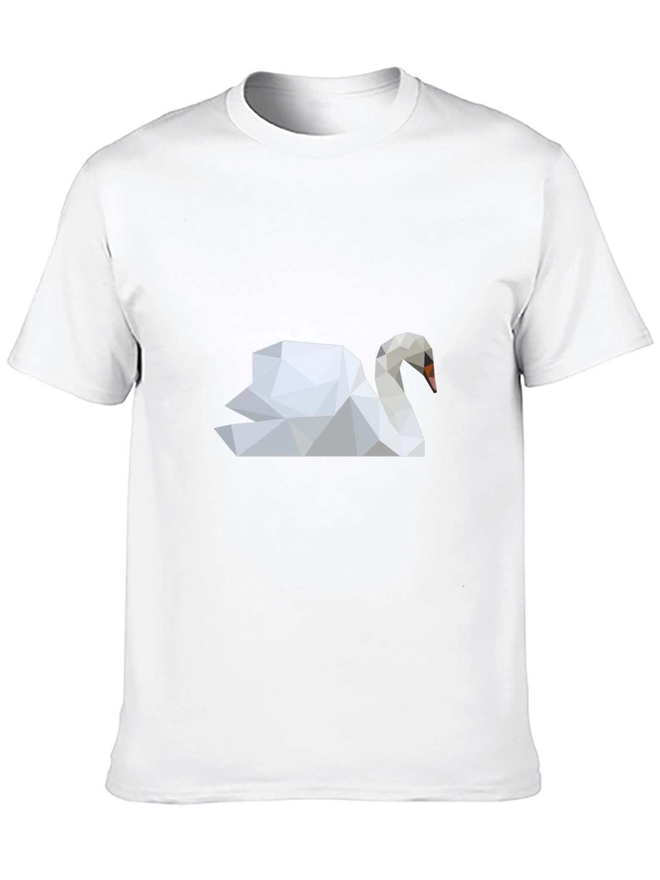 Geometric Swan Graphic Tee - Modern Art Style