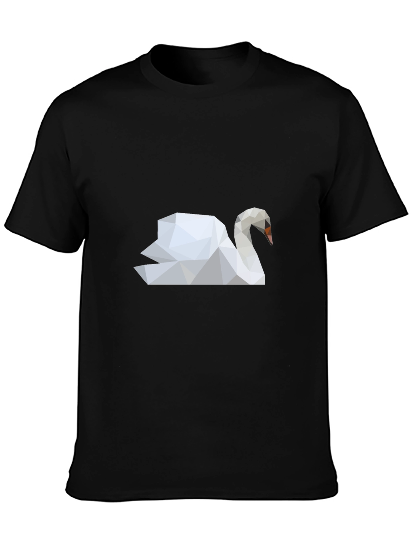 Geometric Swan Graphic Tee - Modern Art Style