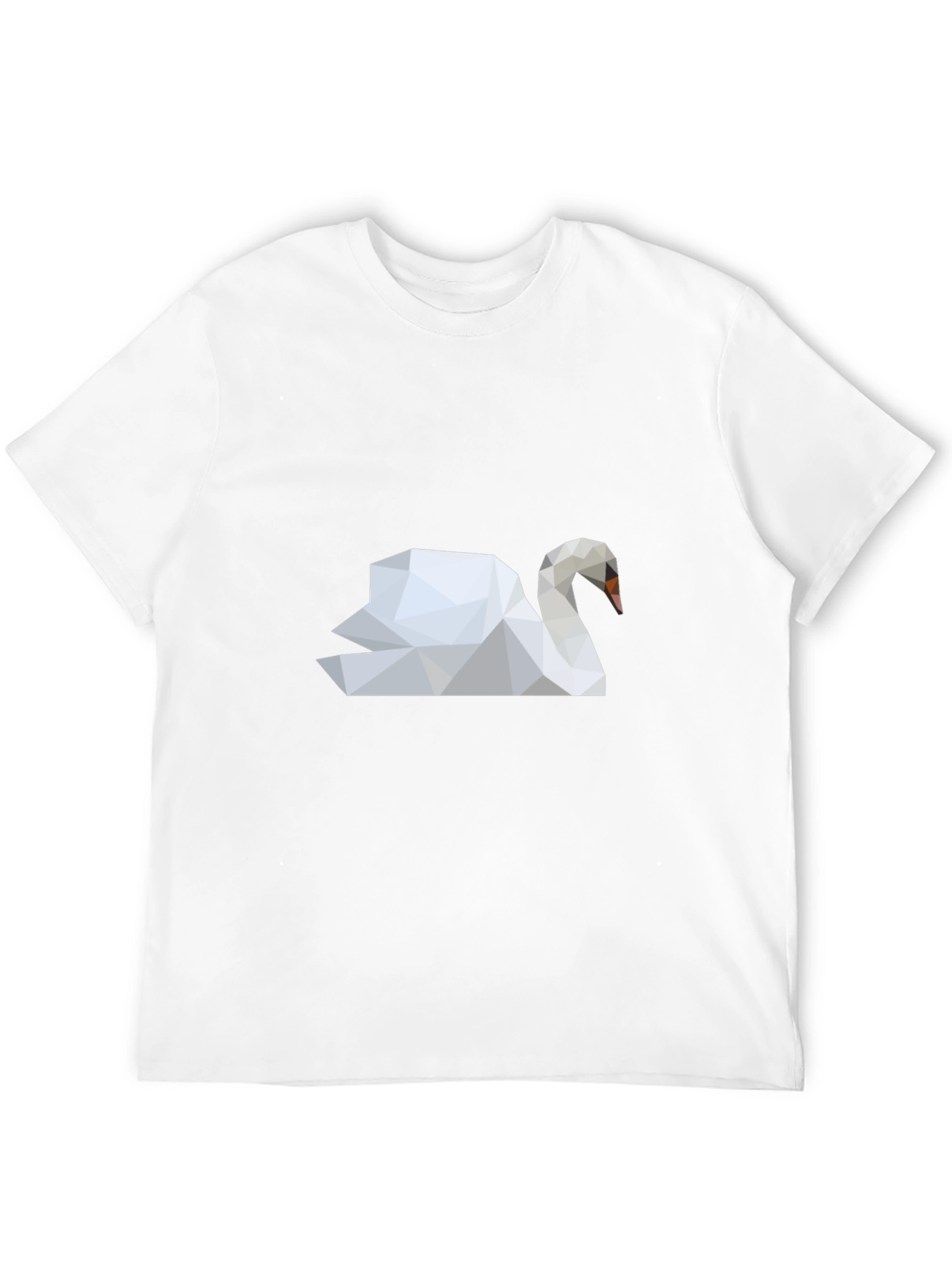 Geometric Swan Graphic Tee - Modern Art Style