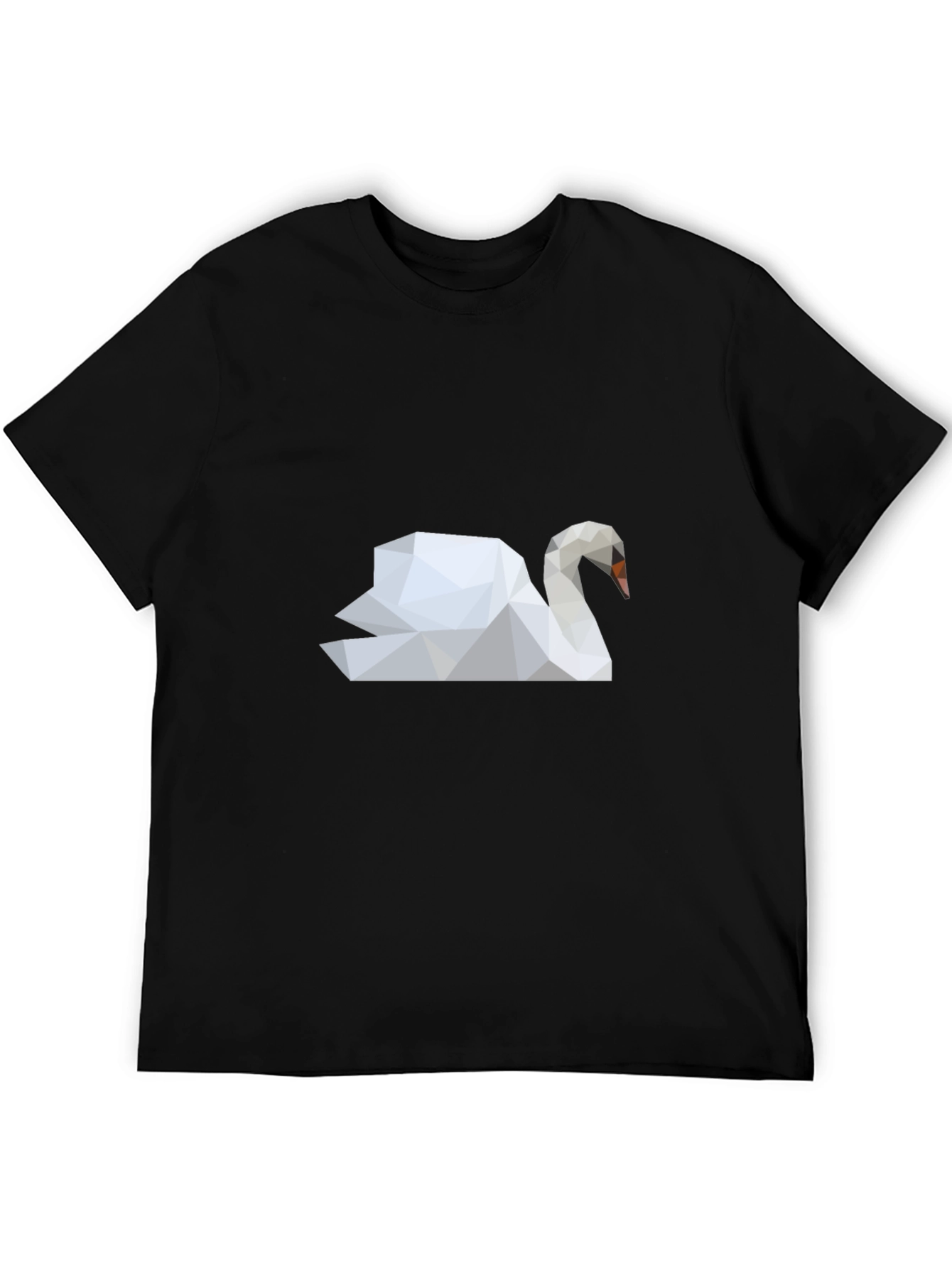 Geometric Swan Graphic Tee - Modern Art Style