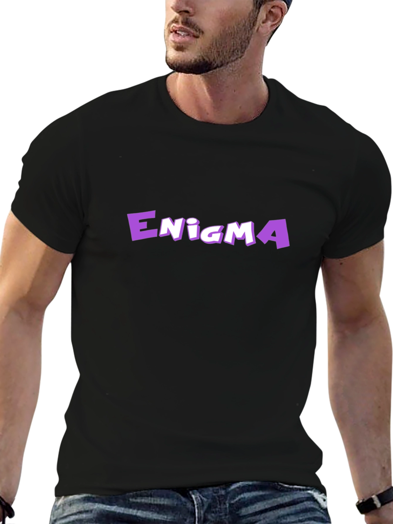 Enigma Graphic Tee - Bold Purple Design