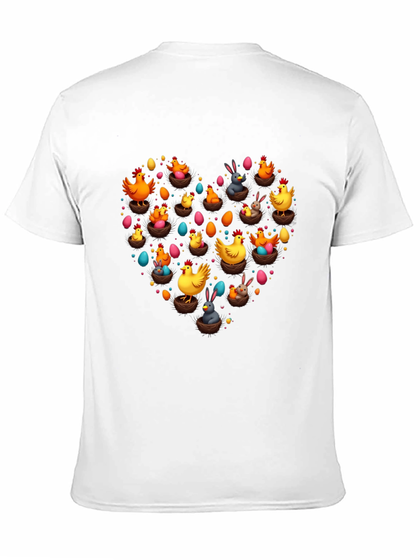 Easter Chicken & Bunny Heart Graphic Tee