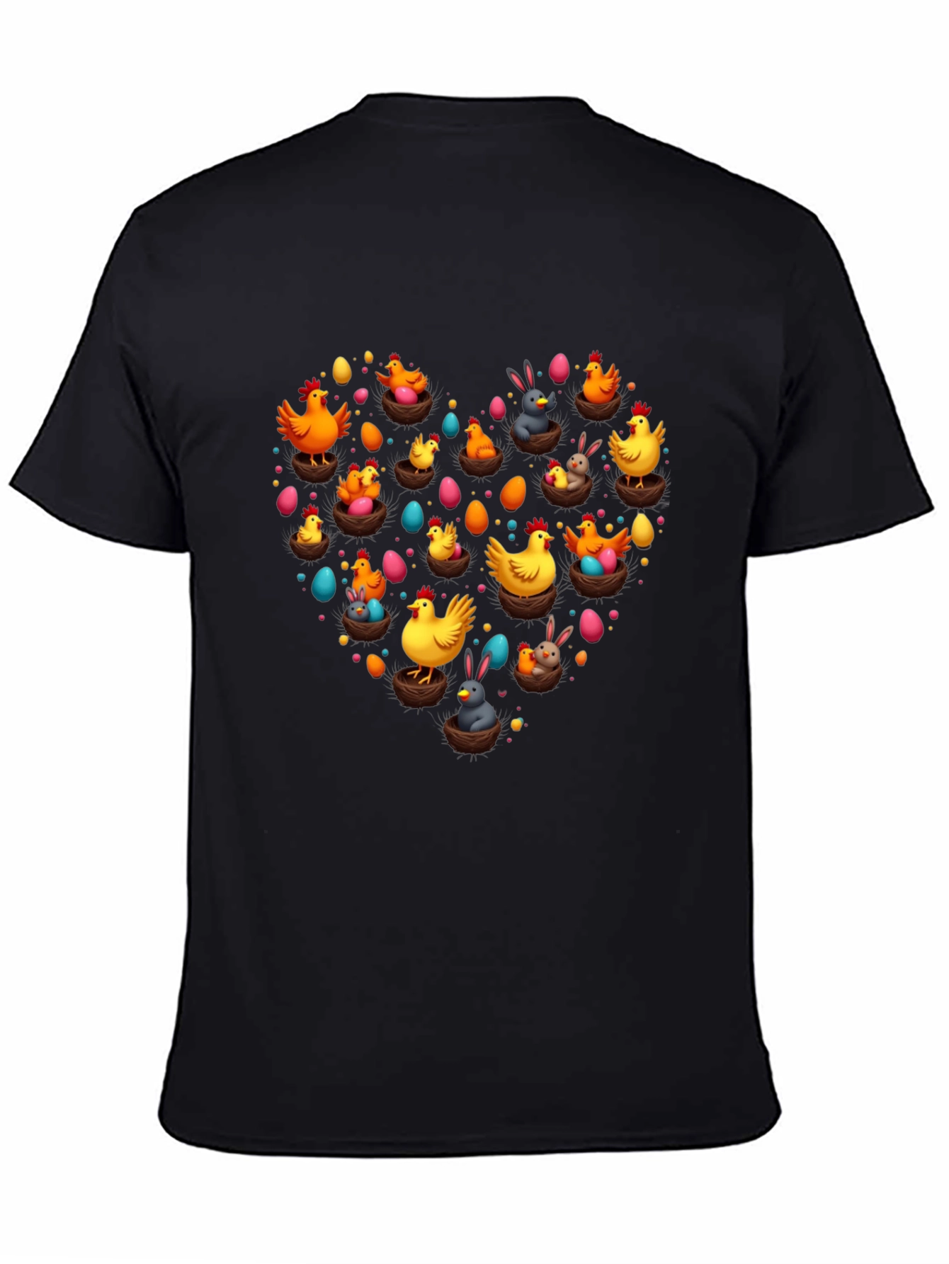 Easter Chicken & Bunny Heart Graphic Tee