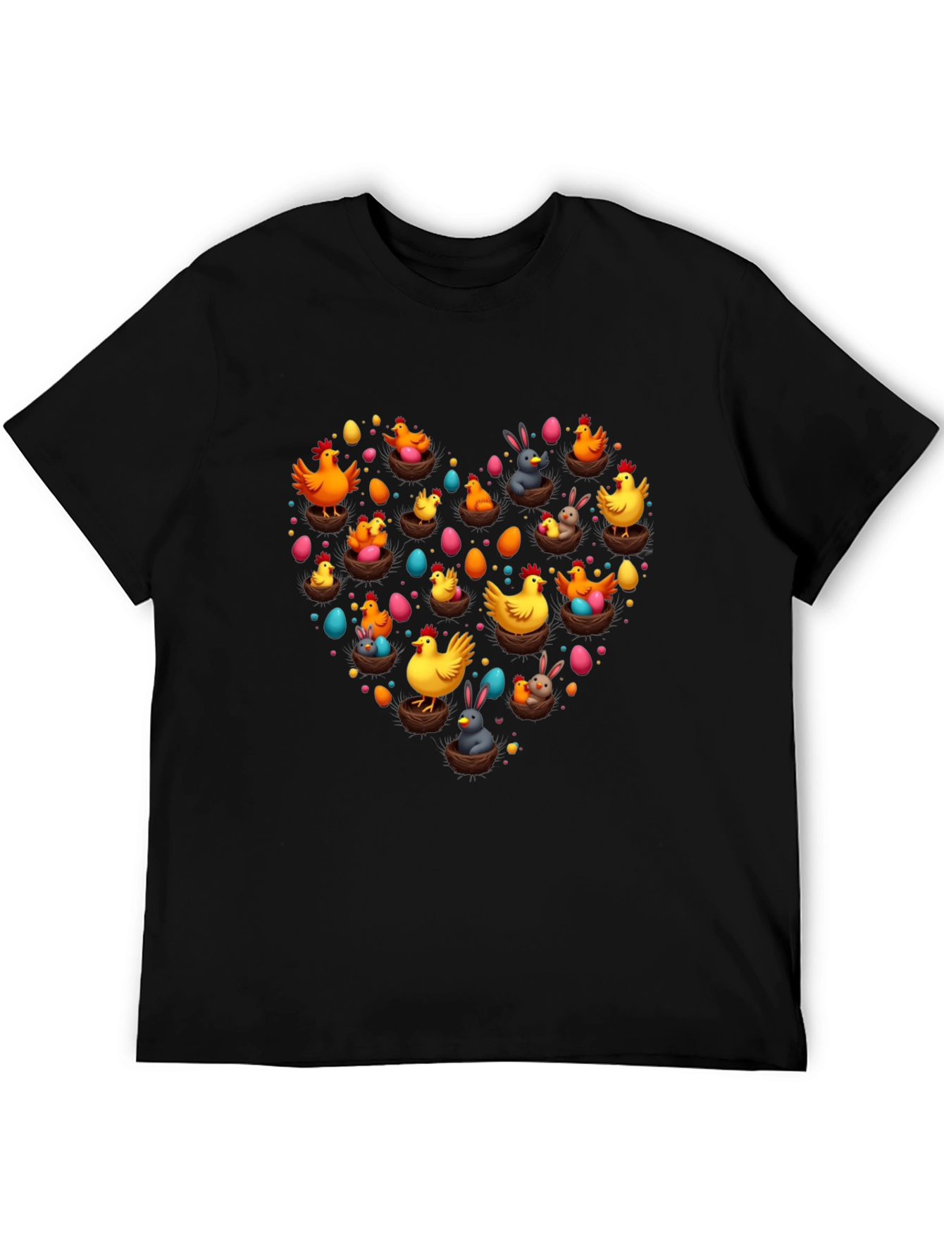 Easter Chicken & Bunny Heart Graphic Tee