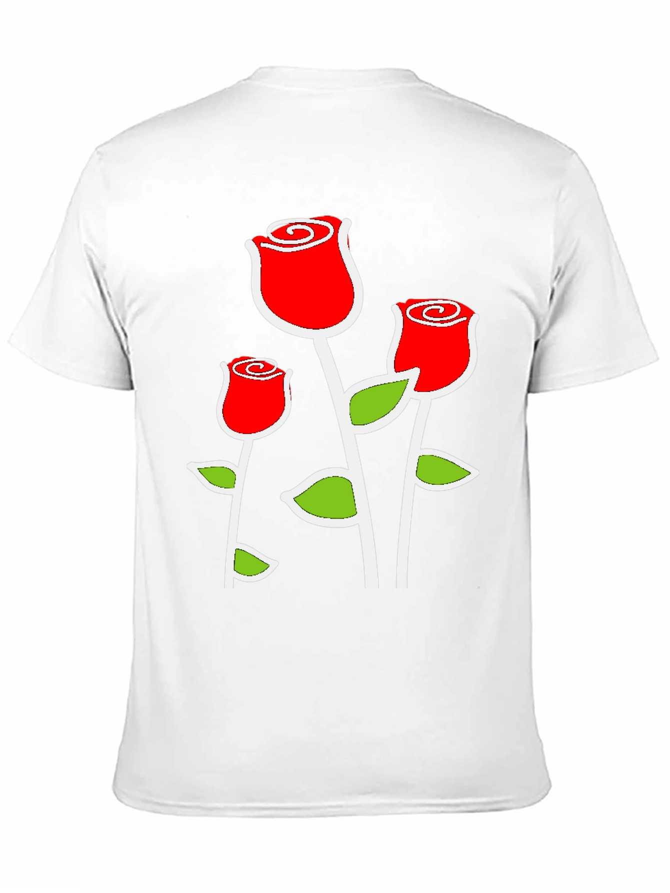 Black T-Shirt with Red Rose Graphic