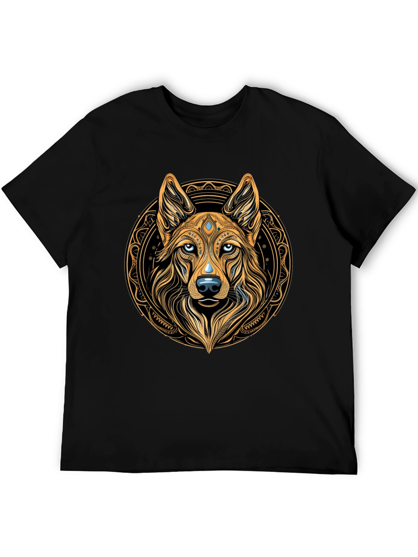 Wolf Mandala Graphic Tee - Premium Comfort Fit