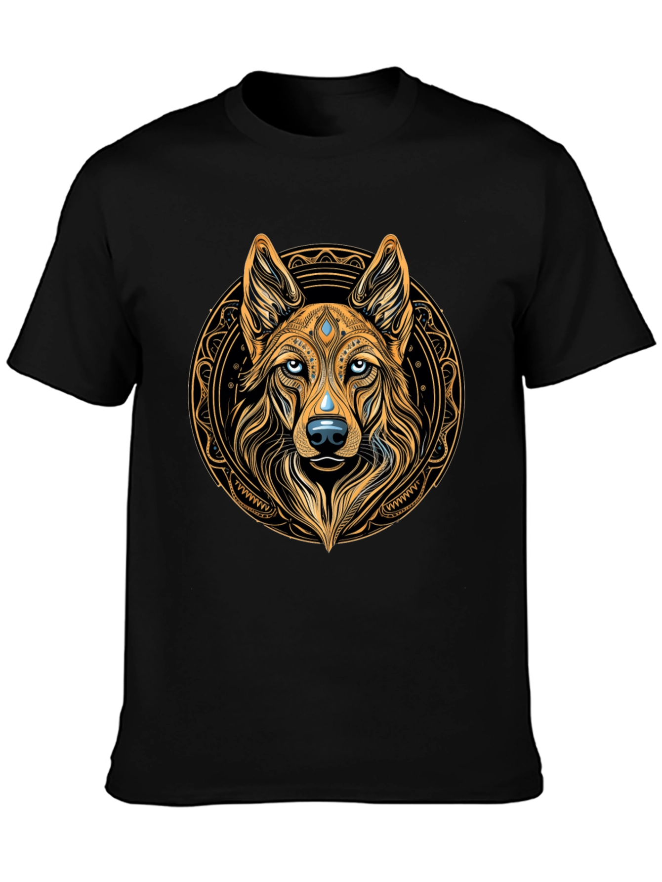 Wolf Mandala Graphic Tee - Premium Comfort Fit
