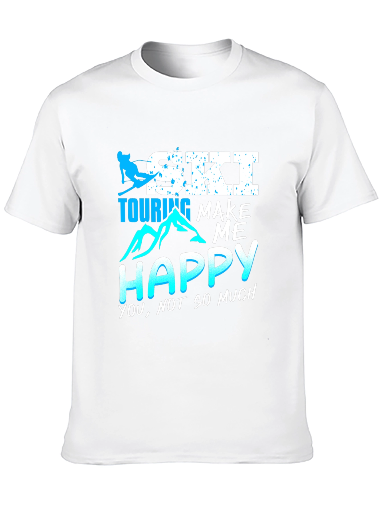 Ski Touring Make Me Happy Black T-Shirt