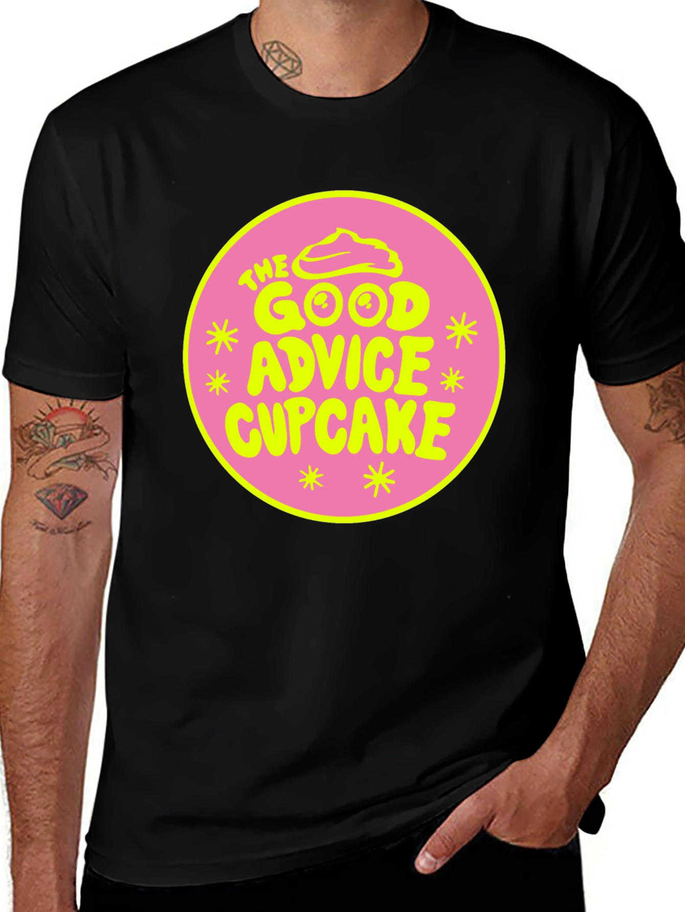 The Good Advice Cupcake Graphic Tee - Black