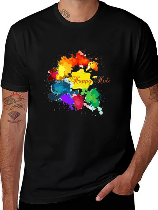 Happy Holi Colorful Splatter T-Shirt