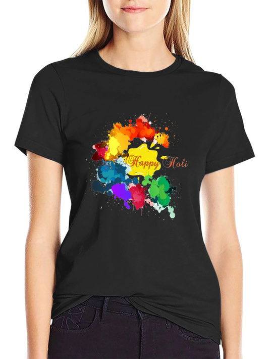 Happy Holi Colorful Splatter T-Shirt