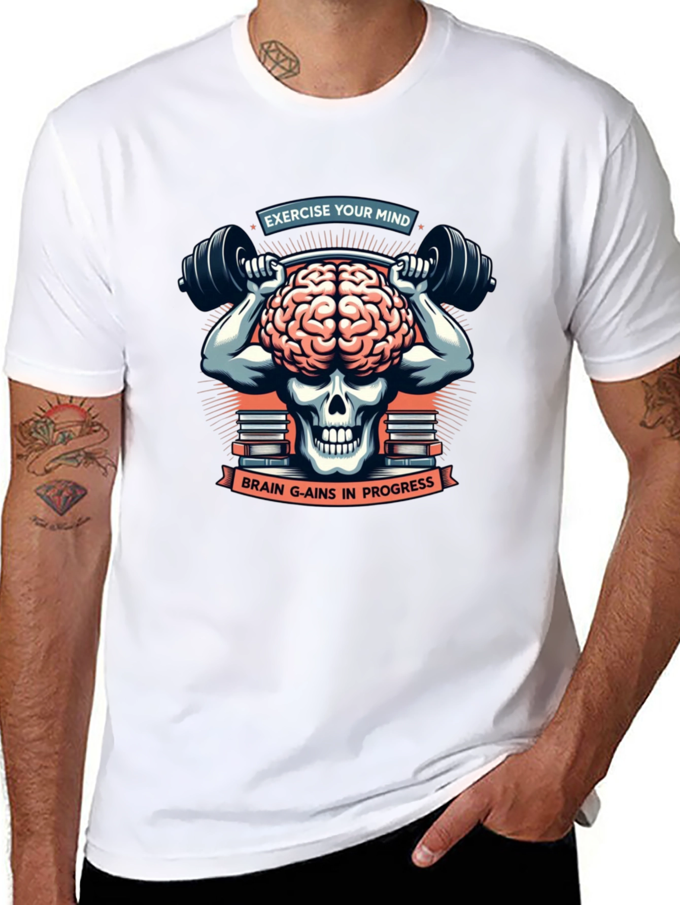 Brain Gains T-Shirt - Exercise Your Mind
