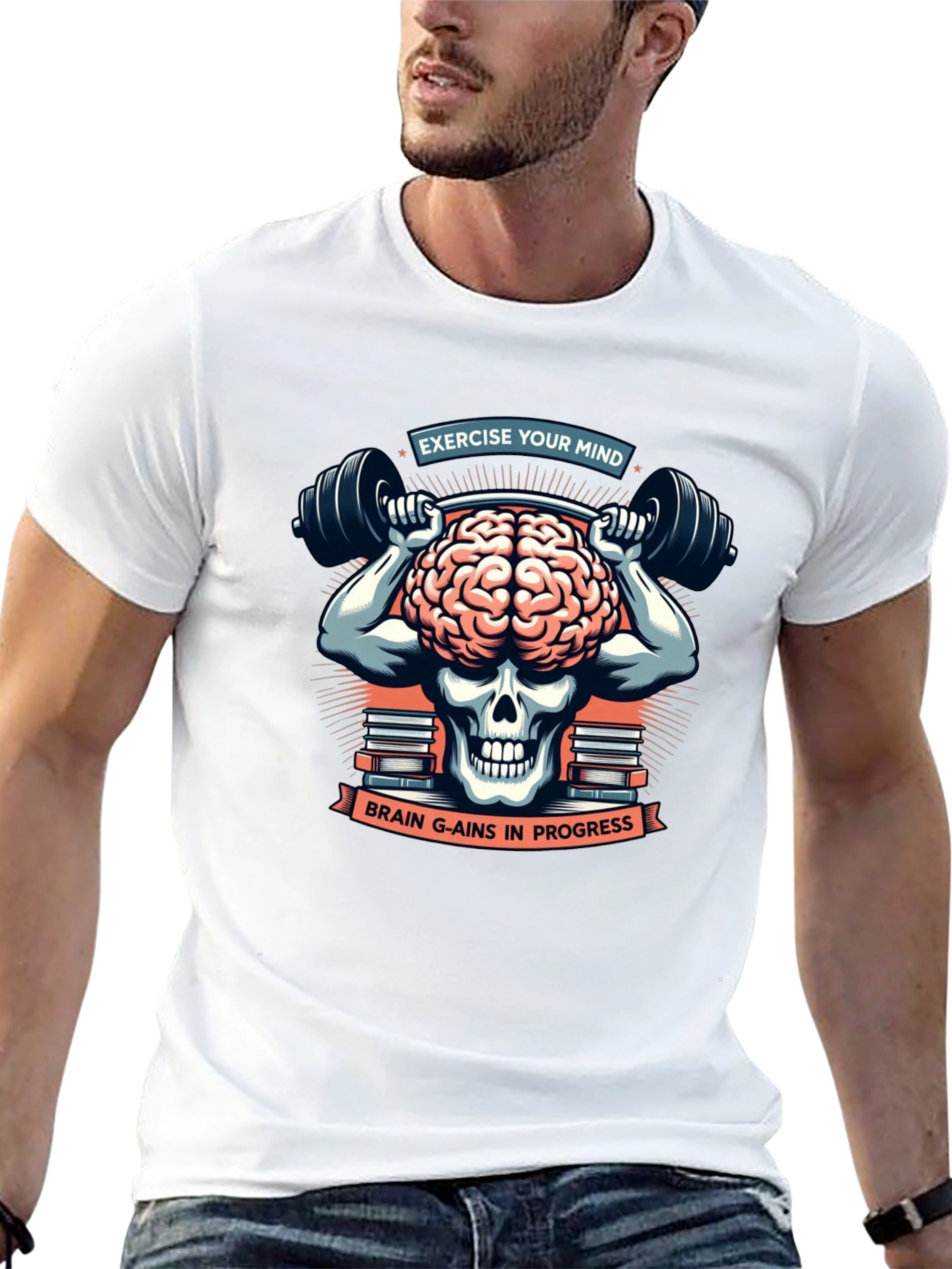 Brain Gains T-Shirt - Exercise Your Mind