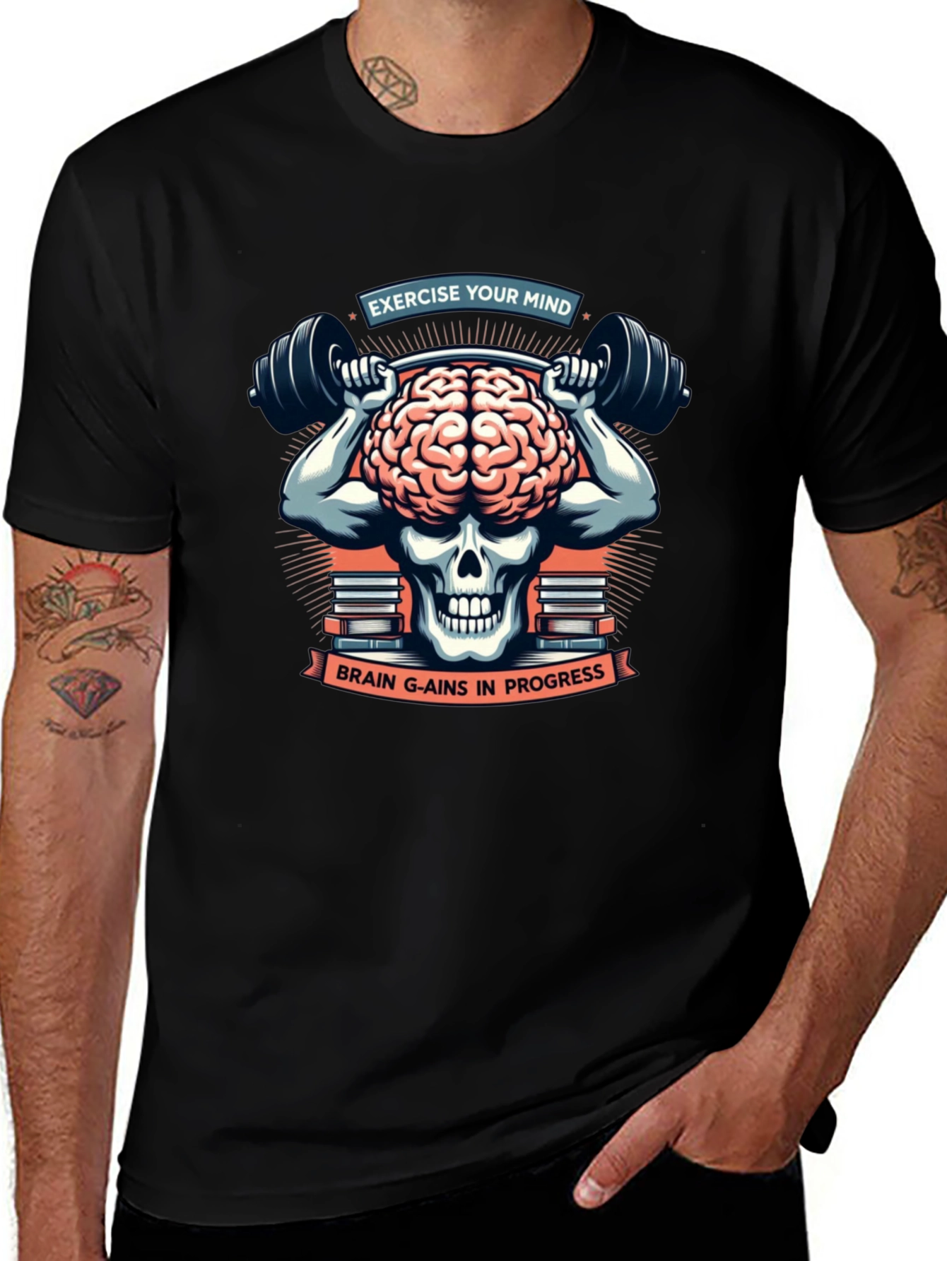 Brain Gains T-Shirt - Exercise Your Mind
