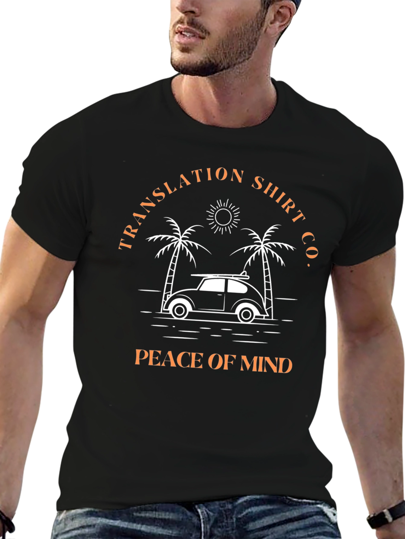 Peace of Mind Beach Car Graphic T-Shirt