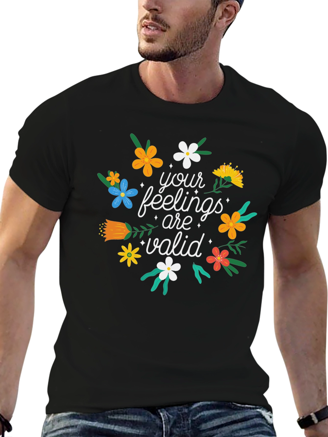 Feelings Are Valid T-Shirt - Floral Design