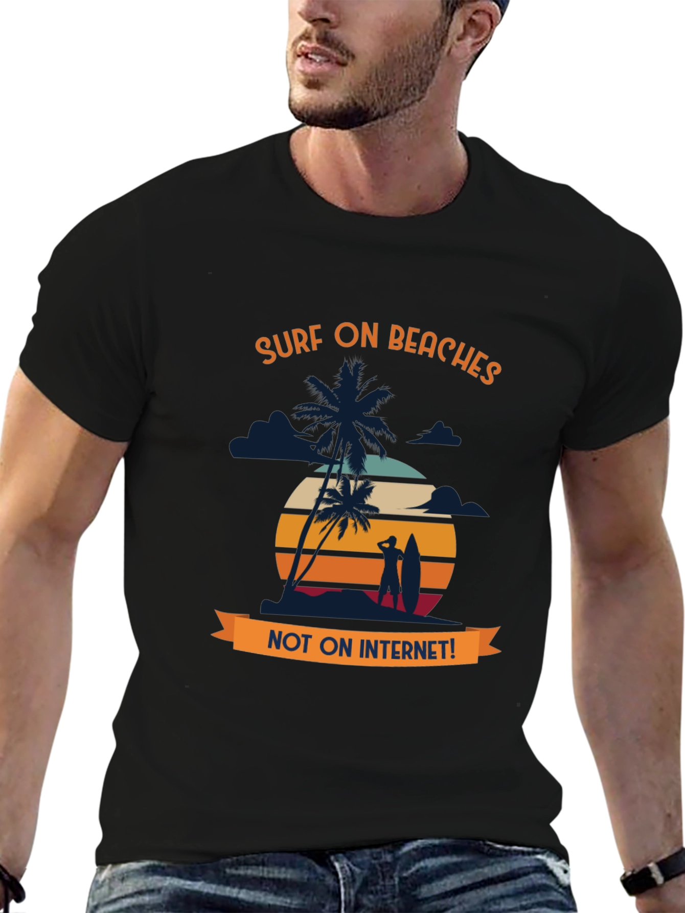 Surf On Beaches Graphic T-Shirt
