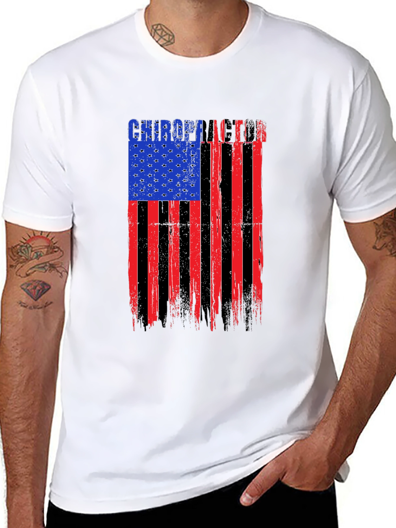 Chiropractor American Flag T-Shirt