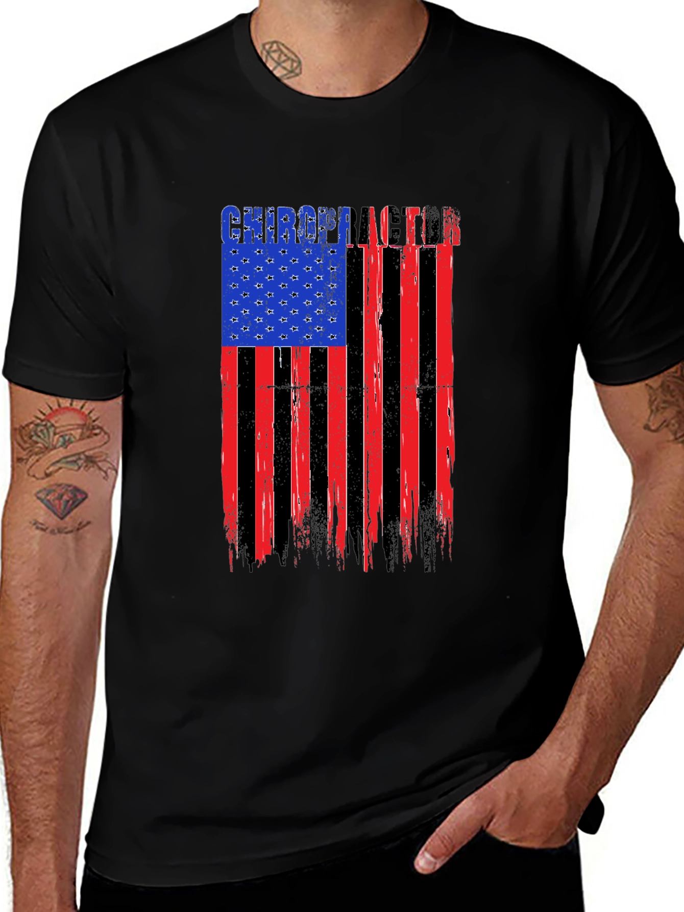 Chiropractor American Flag T-Shirt