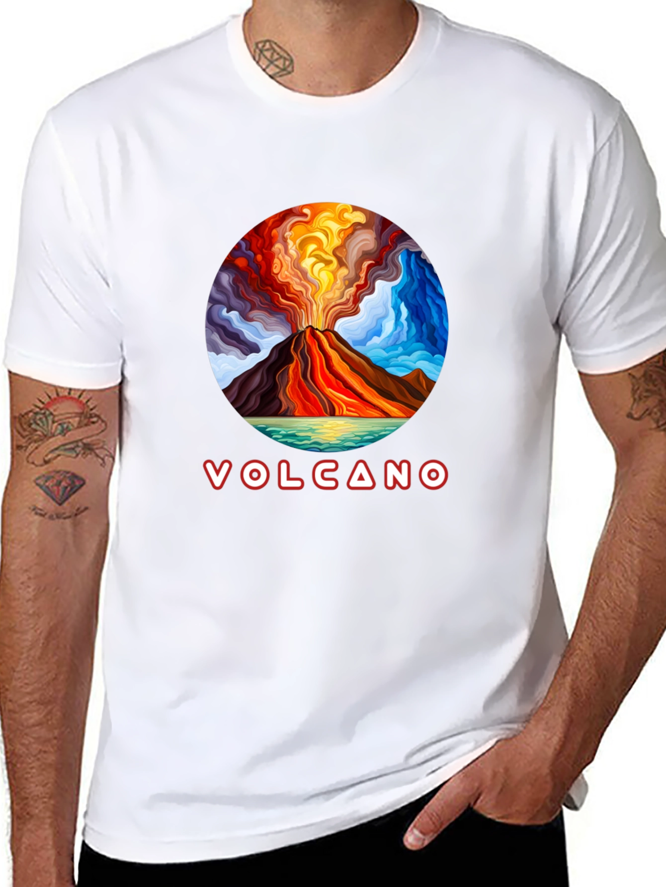 Volcano Graphic Tee - Artistic Design